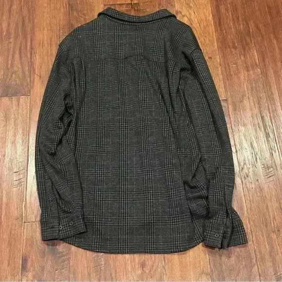 Dark Gray Button Down Thick Long Sleeve Top - Picture 6 of 11